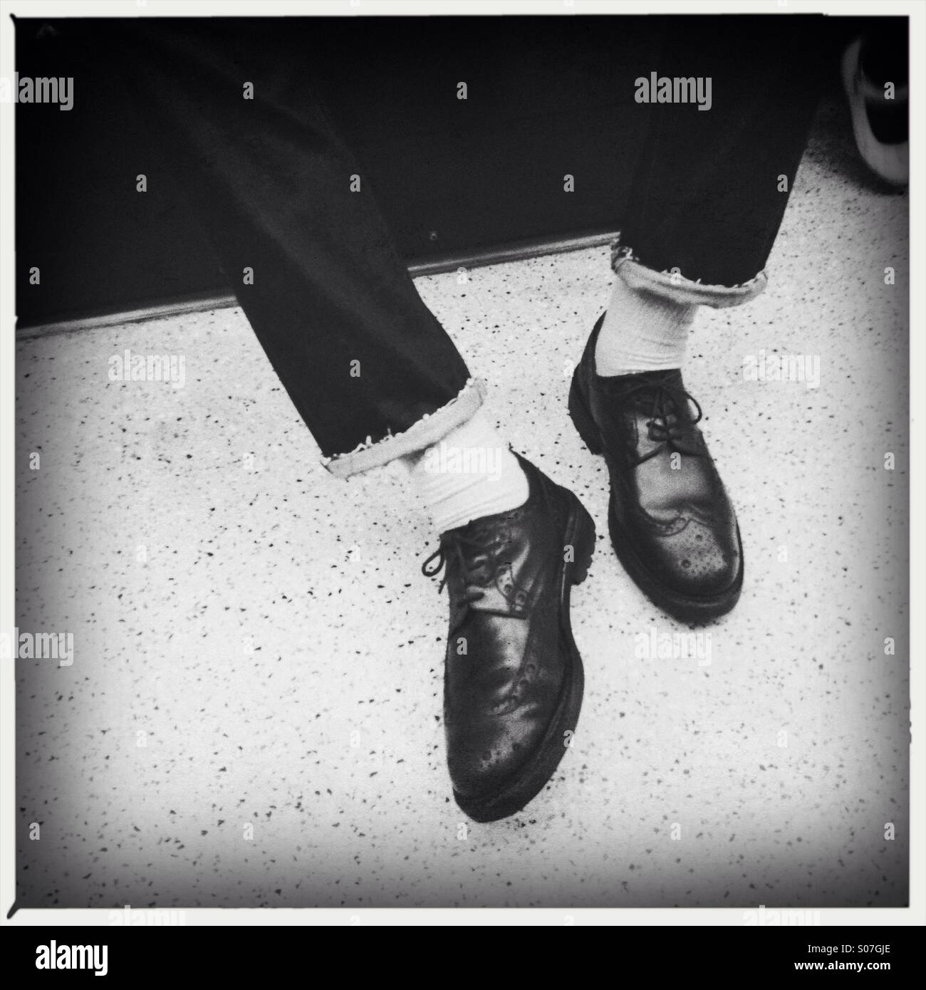 Close up of a man  wearing stylish shoes - Smartphone Captured Stock Image