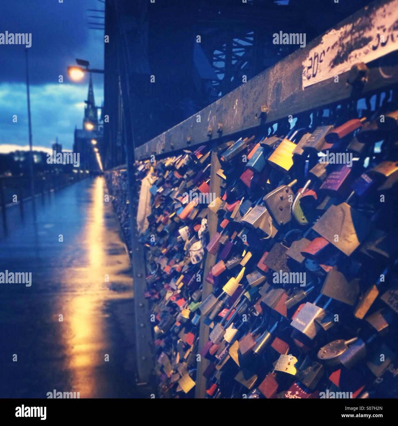 Padlocks on a bridge Stock Photo Alamy
