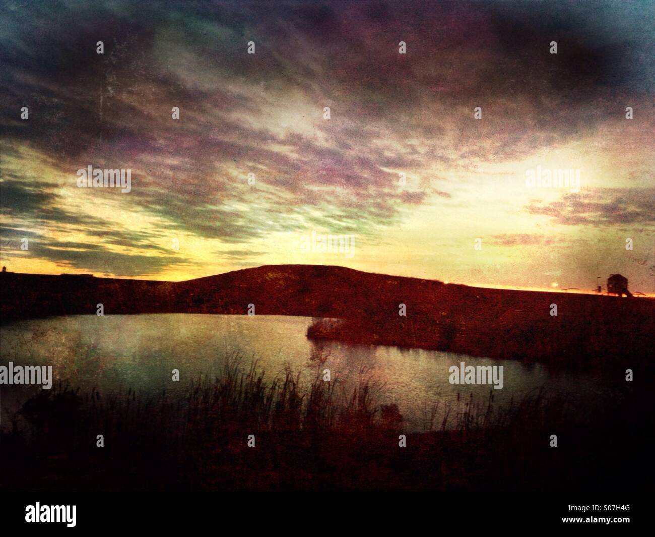 Sunsetting in splendor. - Smartphone Captured Stock Image