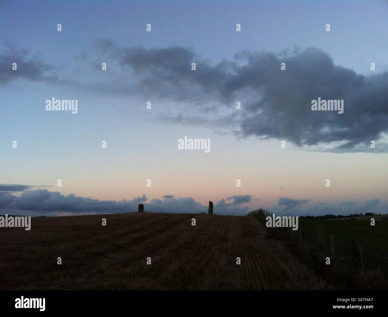Standing stones at dusk - Smartphone Captured Stock Image