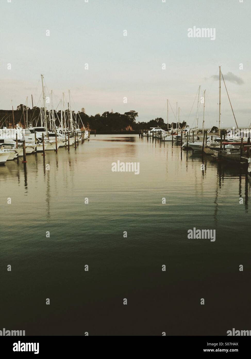 Harbour at dawn Stock Photo