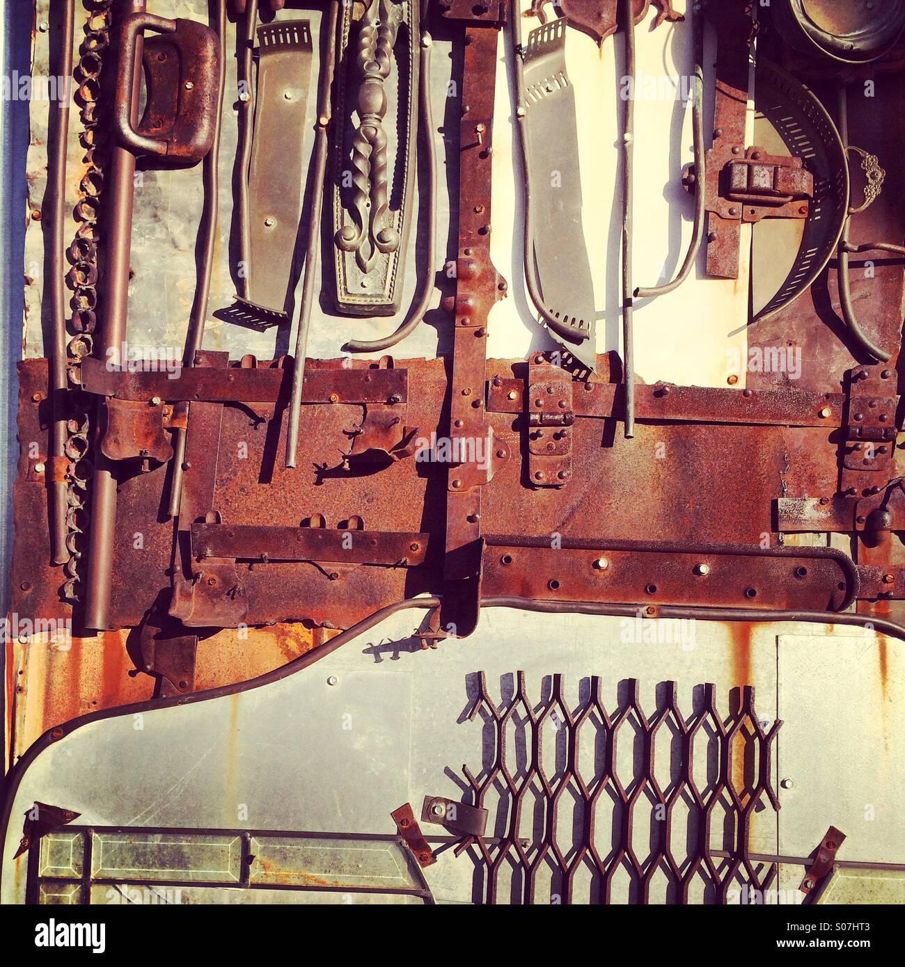 Mixed media metal art - Smartphone Captured Stock Image