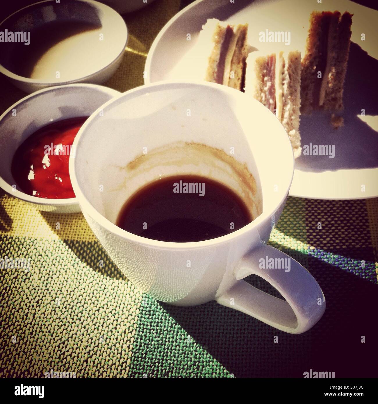 Breakfast with black coffee - Smartphone Captured Stock Image
