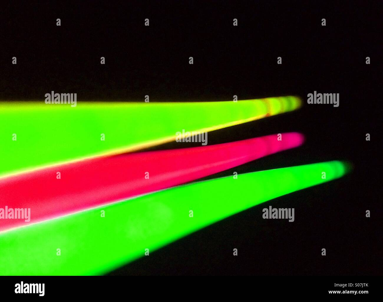 Colour effect on glow sticks - Smartphone Captured Stock Image
