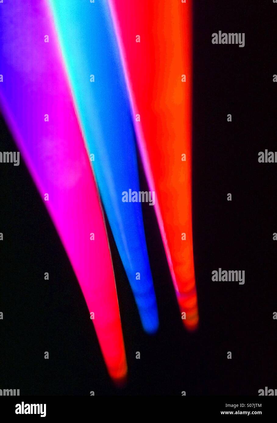 Colour effect on glow sticks - Smartphone Captured Stock Image