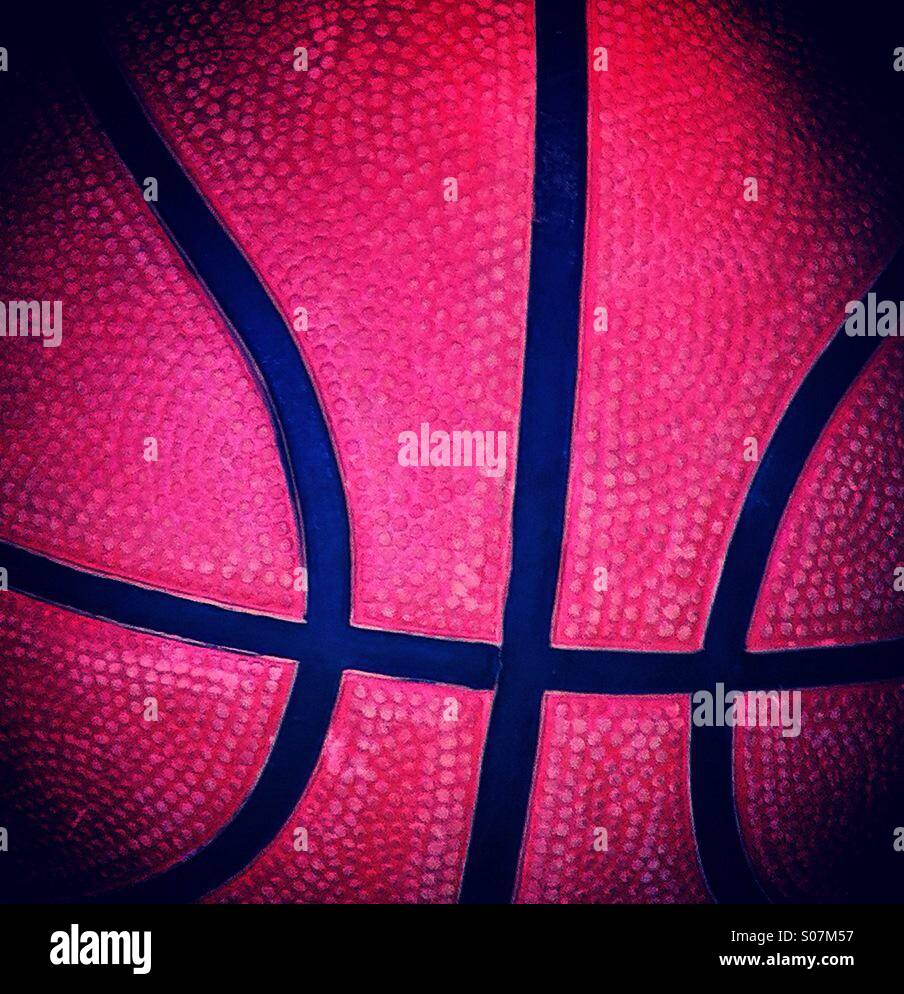 Detail in close-up of a basketball ball - Smartphone Captured Stock Image