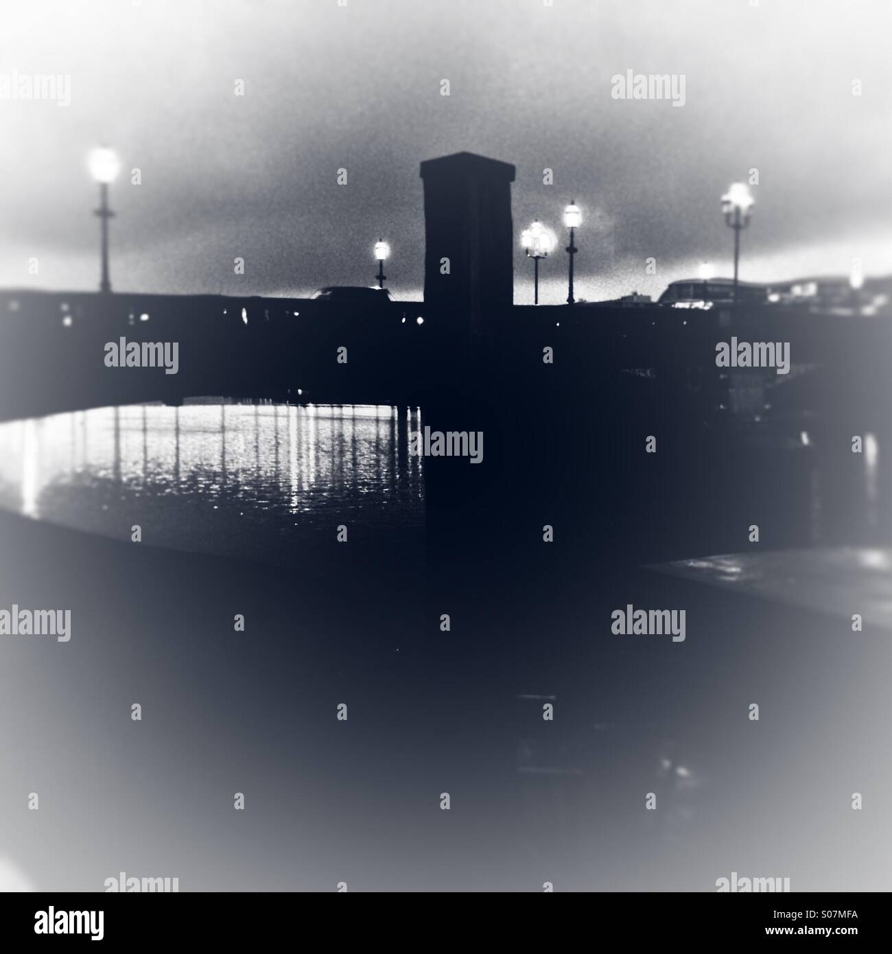 Foggy twilight riverside - Smartphone Captured Stock Image