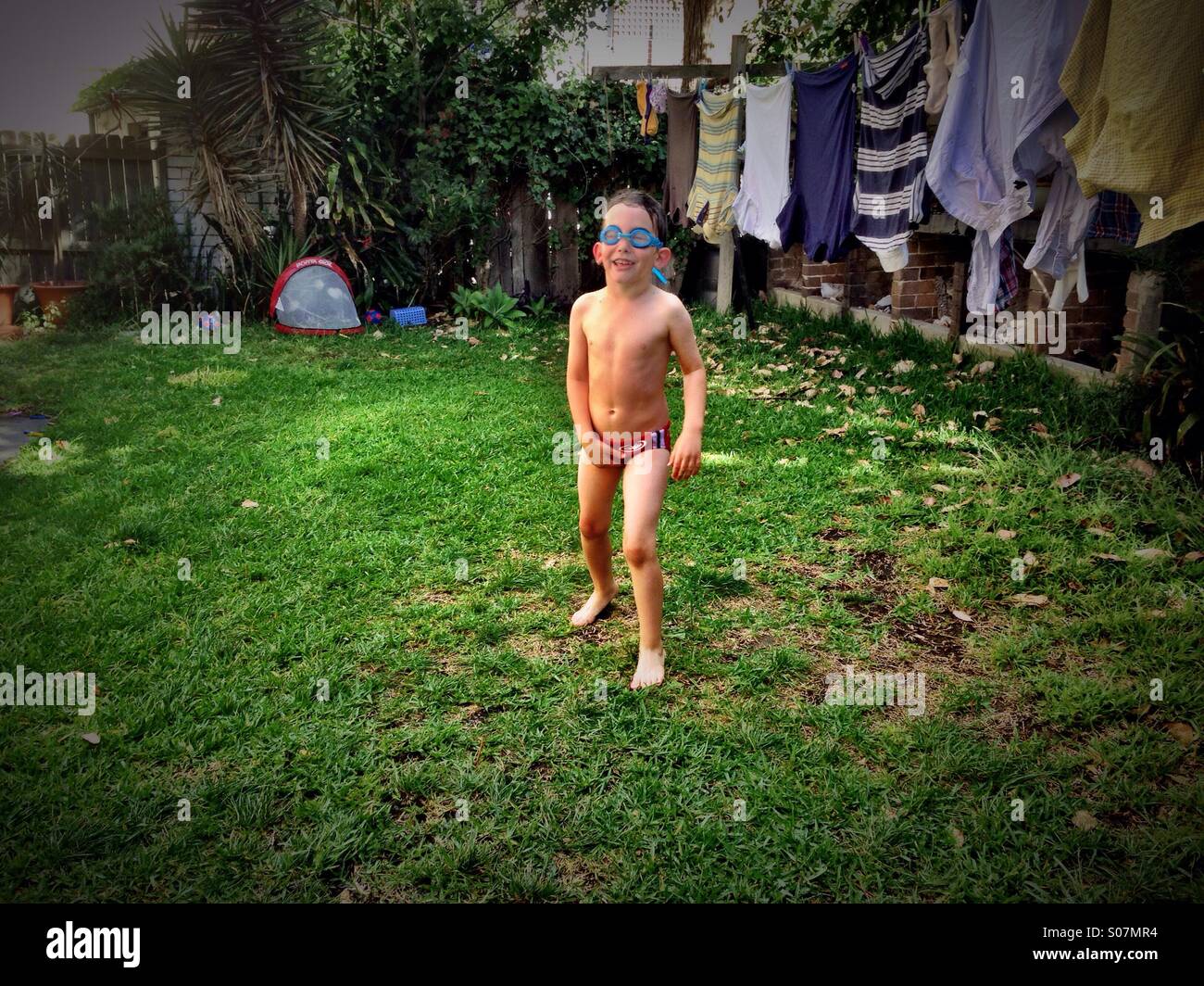 Summer fun in the garden - Smartphone Captured Stock Image