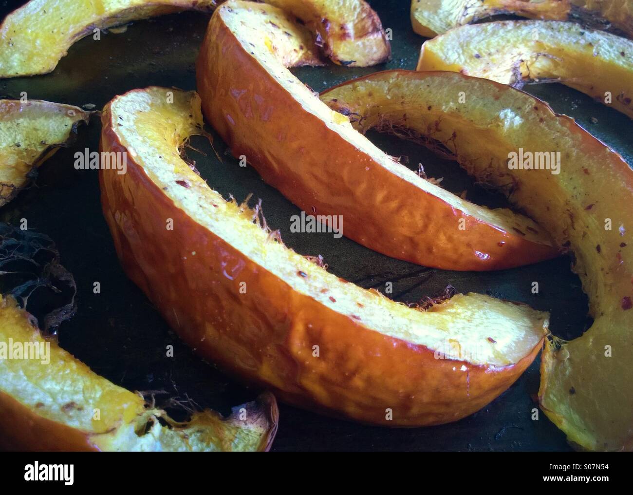 Roasted pumpkin slices. - Smartphone Captured Stock Image