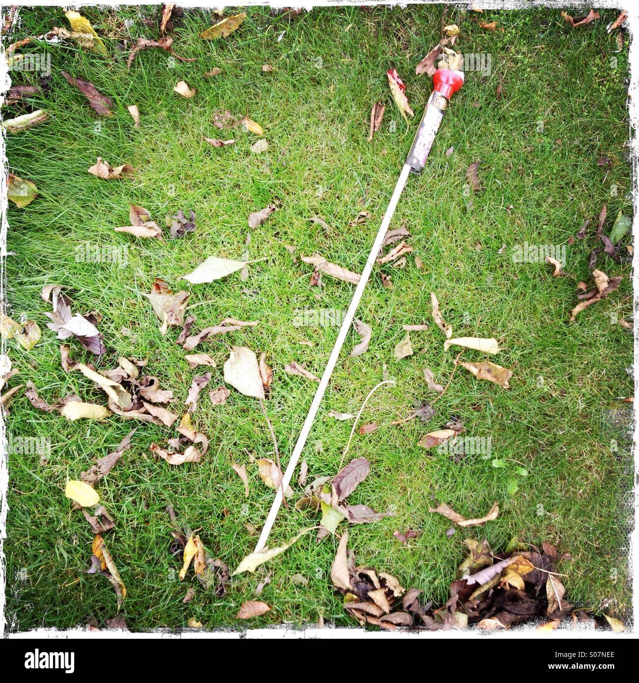 Old firework laying on ground - Smartphone Captured Stock Image
