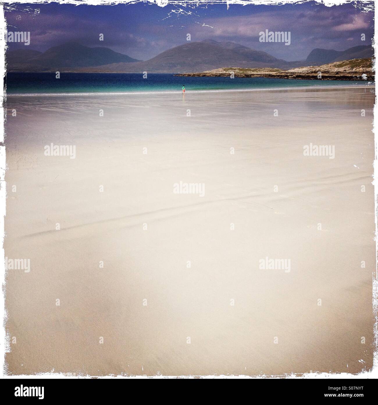 Luskentyre beach on west coast of Isle of Harris - Smartphone Captured Stock Image