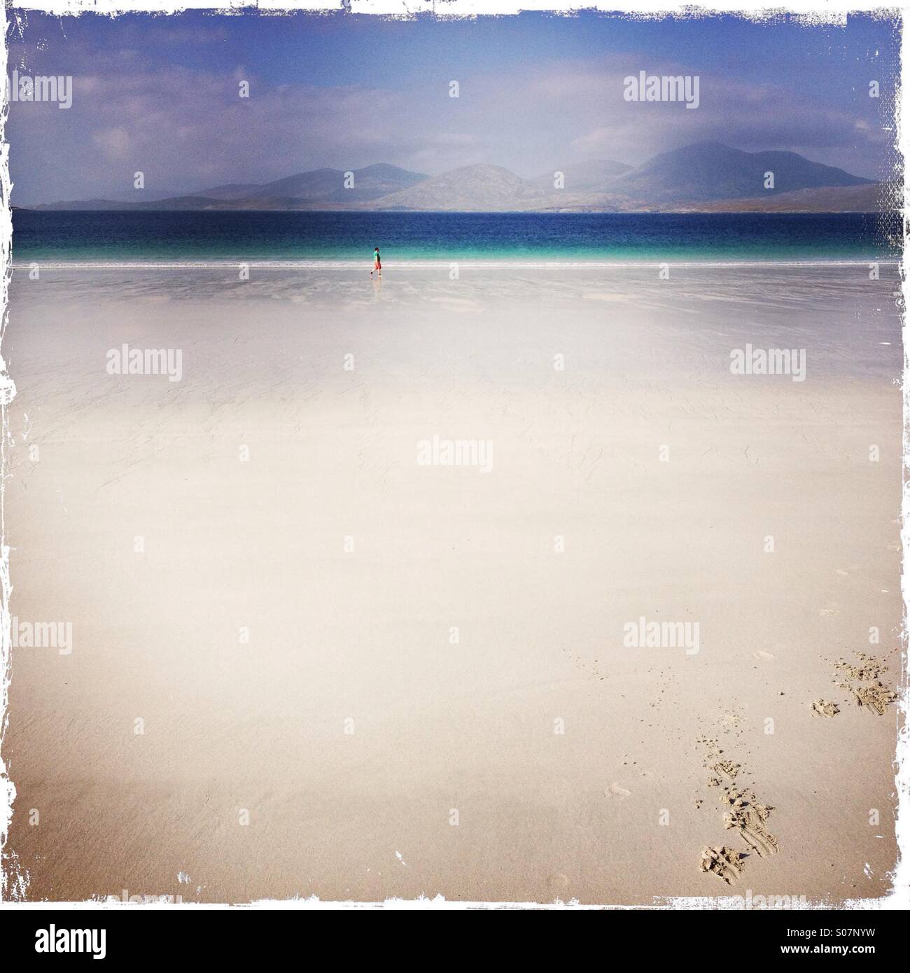 Luskentyre beach on Isle of Harris - Smartphone Captured Stock Image