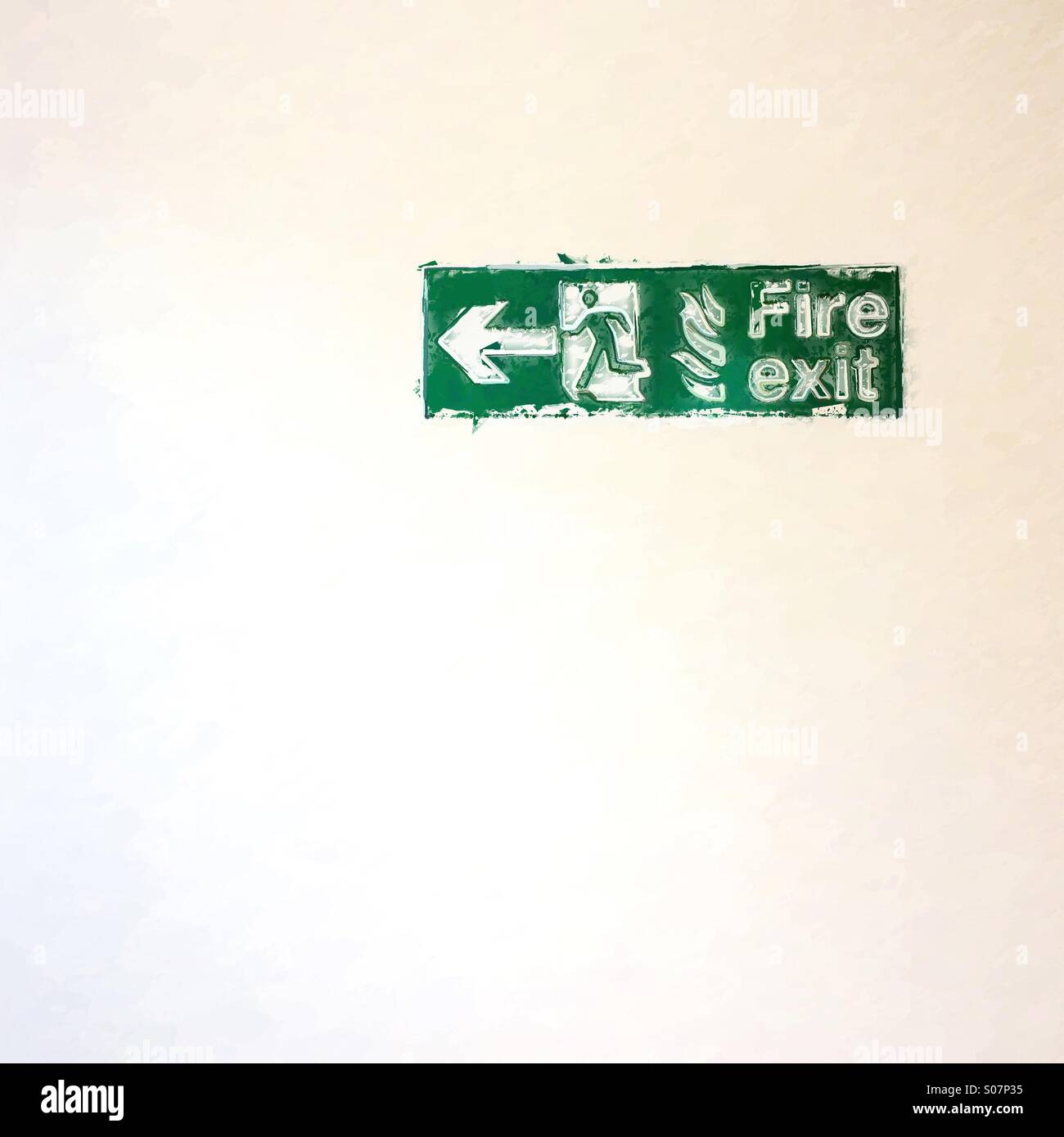 Fire exit sign - Smartphone Captured Stock Image