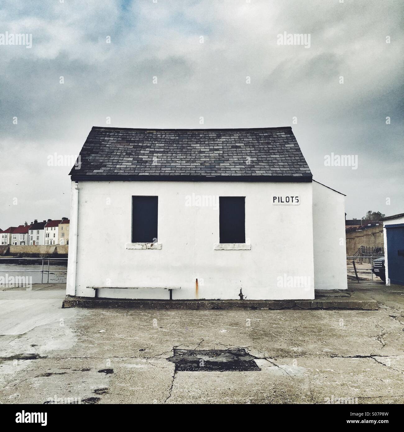 Old pilots hit on the pilot pier in Hartlepool - Smartphone Captured Stock Image