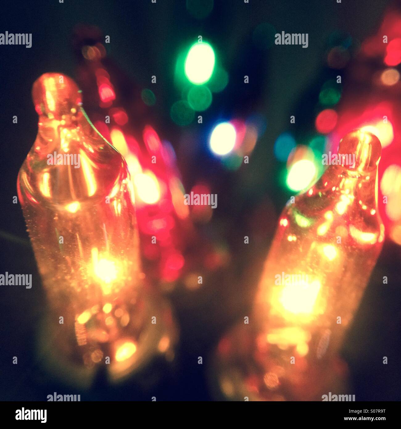 Christmas tree lights - Smartphone Captured Stock Image