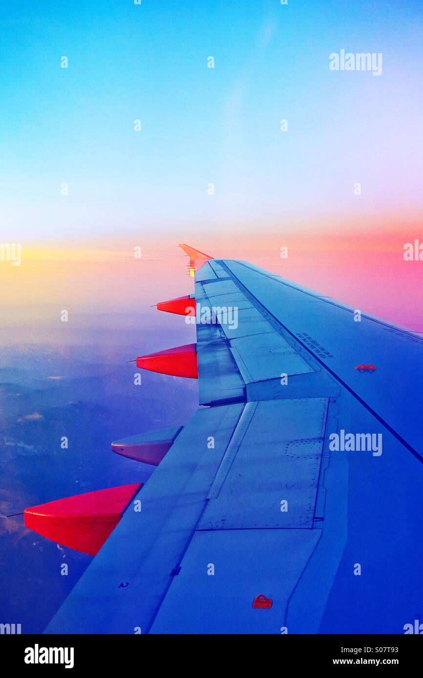 A window seat view from economy - Smartphone Captured Stock Image
