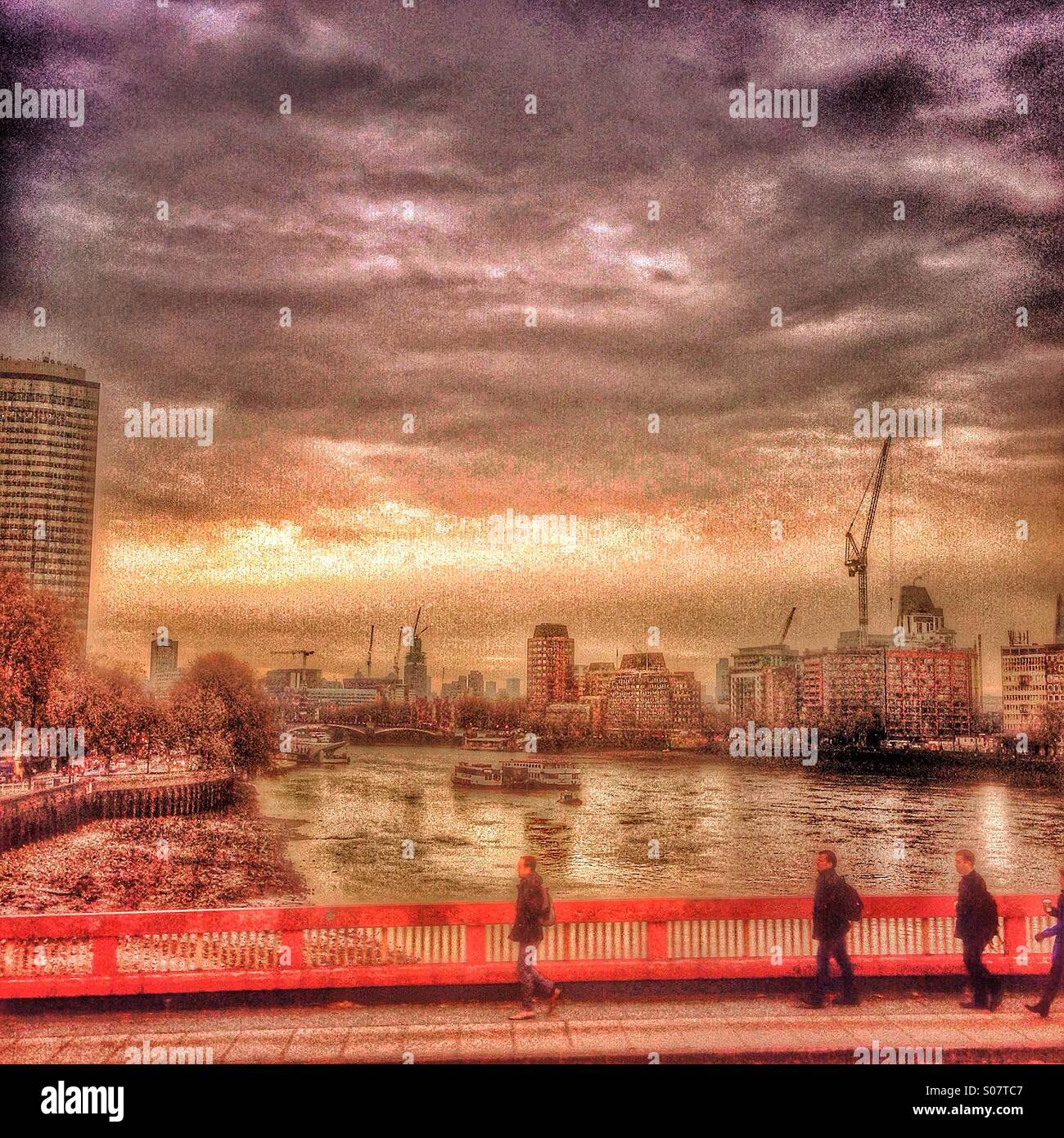 Thames View Text Thames view from Vauxhall bridge Stock Photo - Alamy