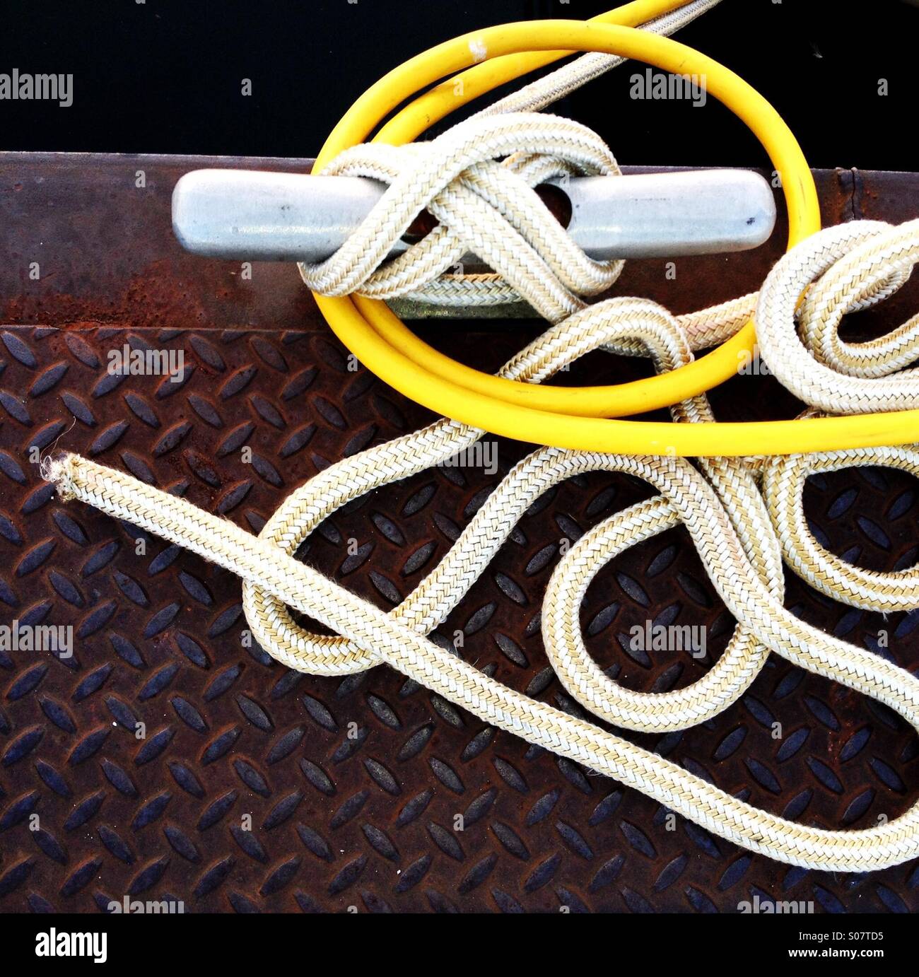 Ropes on dock - Smartphone Captured Stock Image