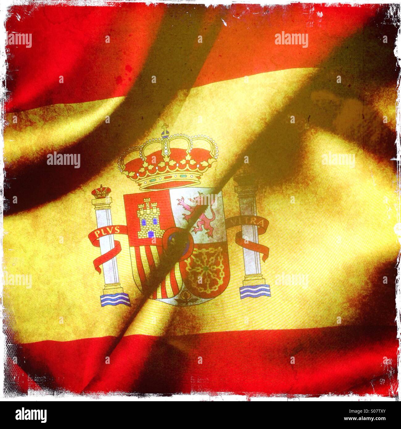 Textured flag of Spain Stock Photo