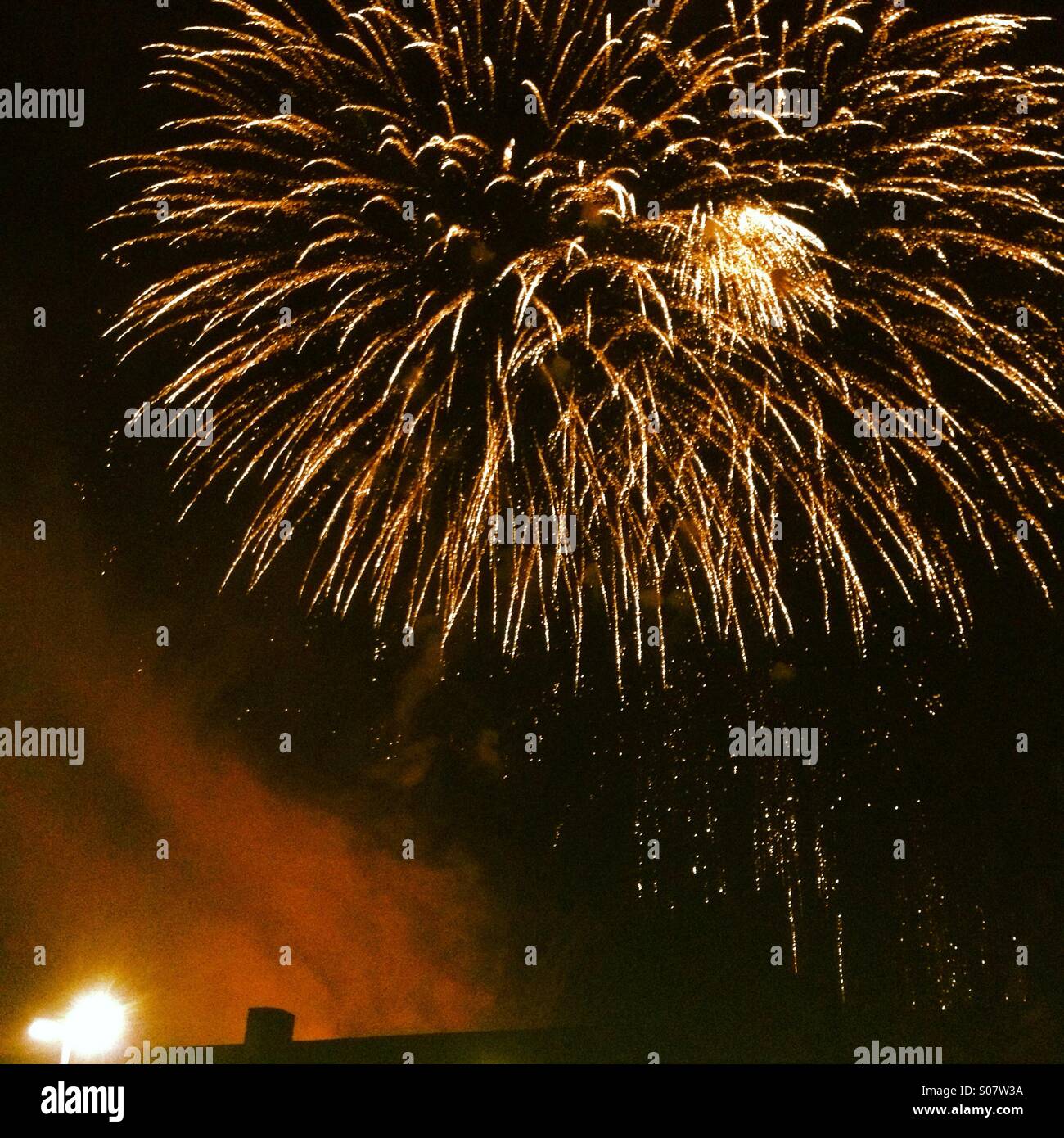 Firework burst - Smartphone Captured Stock Image