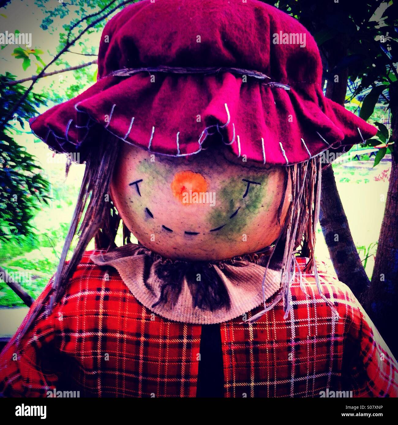 Creepy doll with a weird smile Stock Photo Alamy