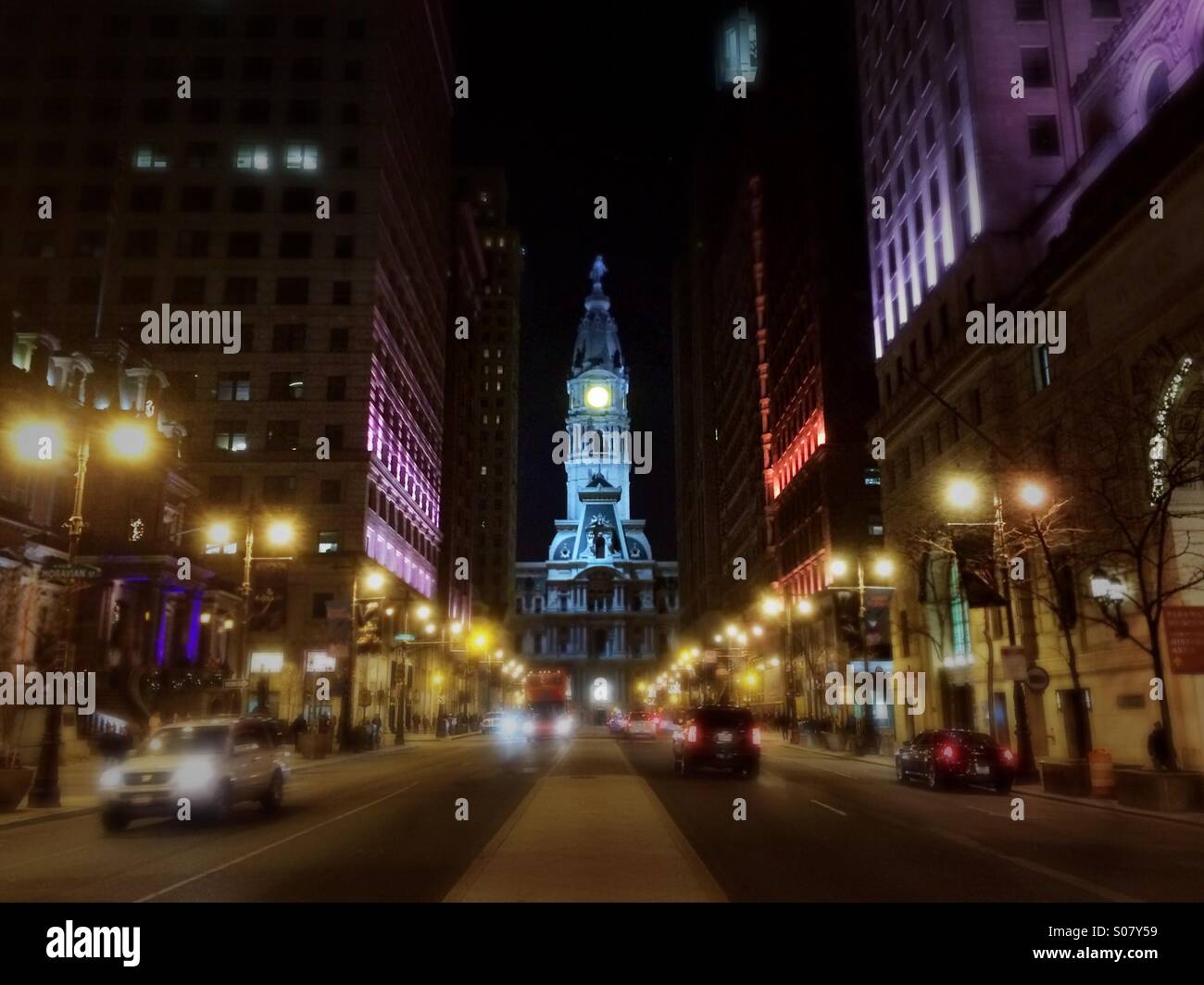 Philadelphia City Hall at the end of Broad Street, Philadelphia, Pennsylvania - Smartphone Captured Stock Image