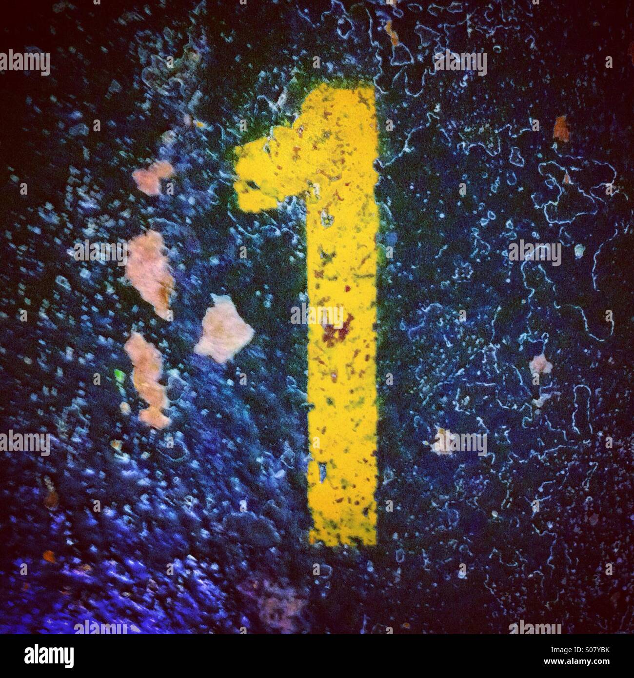 Number 1 painted in stencil style Stock Photo - Alamy