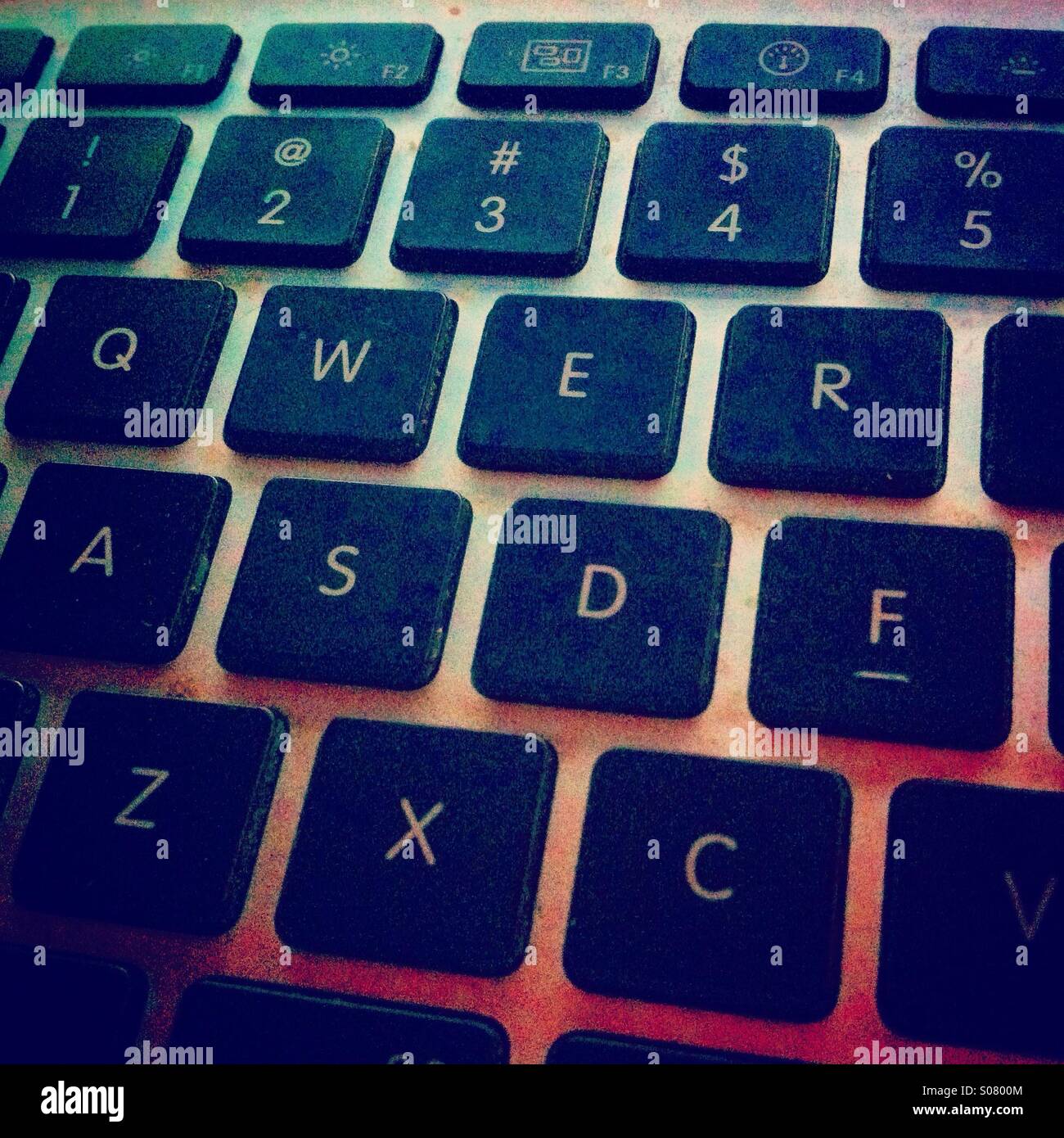 Detail of laptop keyboard - Smartphone Captured Stock Image