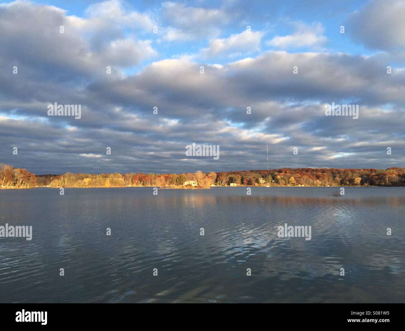Lower Nemahbin sunset from behind Stock Photo Alamy