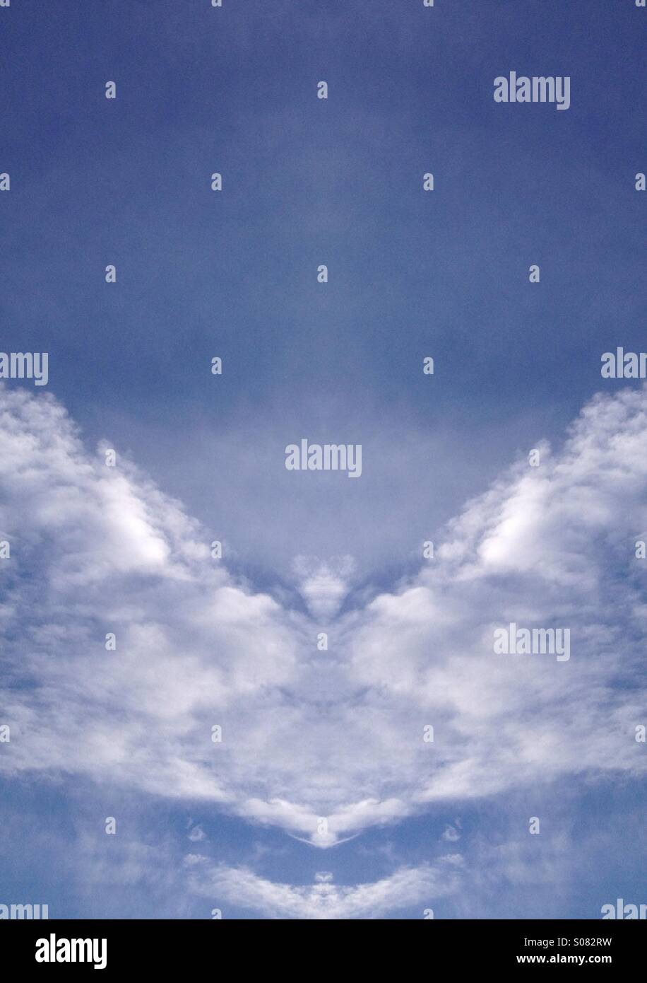 Symmetrical photo of clouds - Smartphone Captured Stock Image