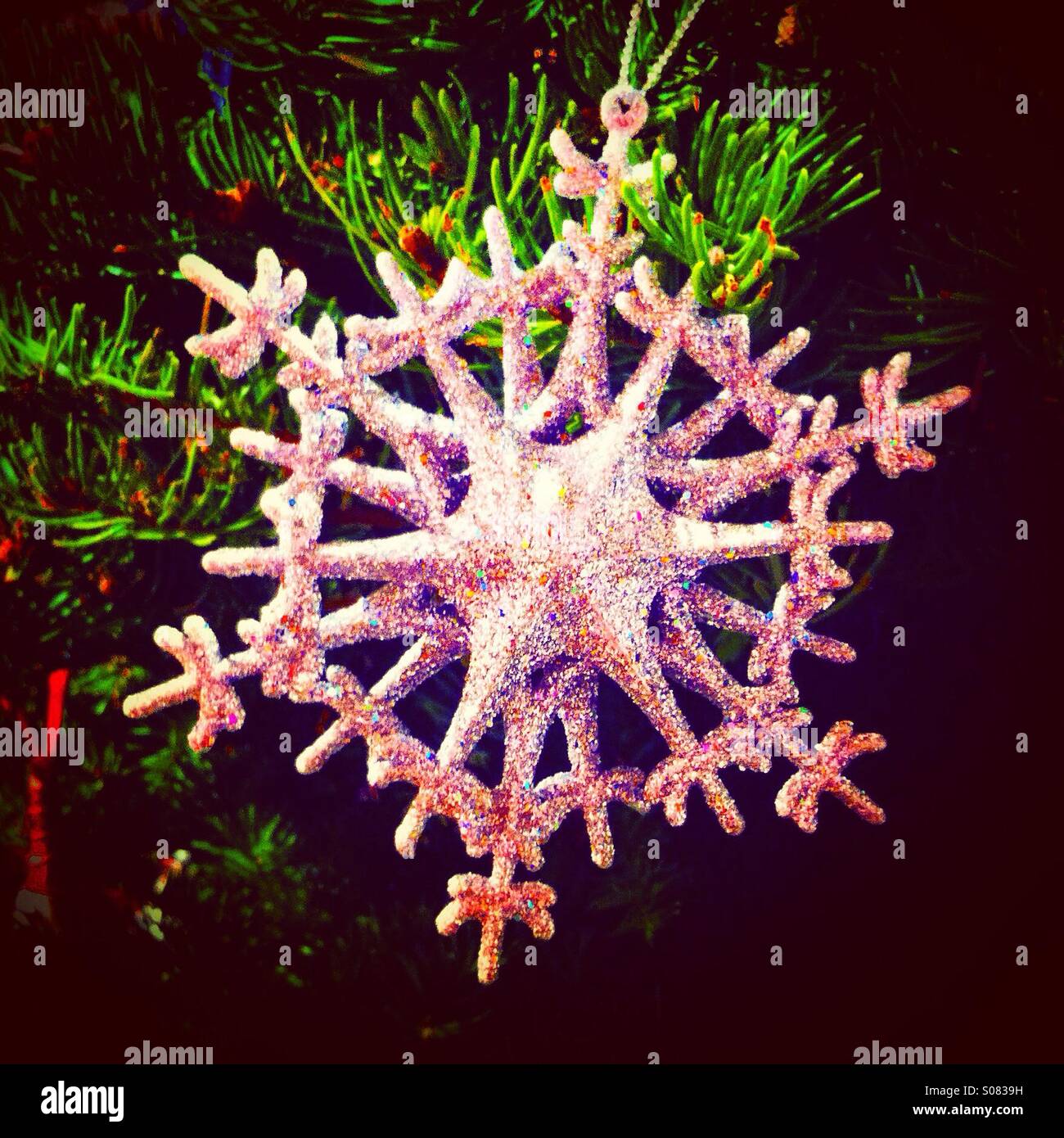 Christmas snowflake decoration - Smartphone Captured Stock Image