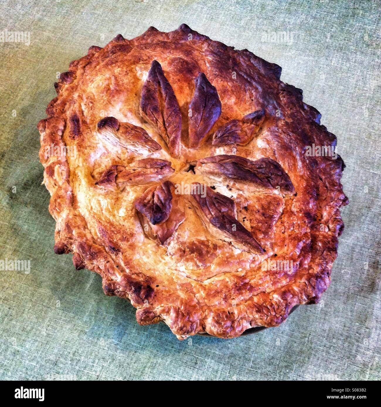 Burned homemade apple pie - Smartphone Captured Stock Image