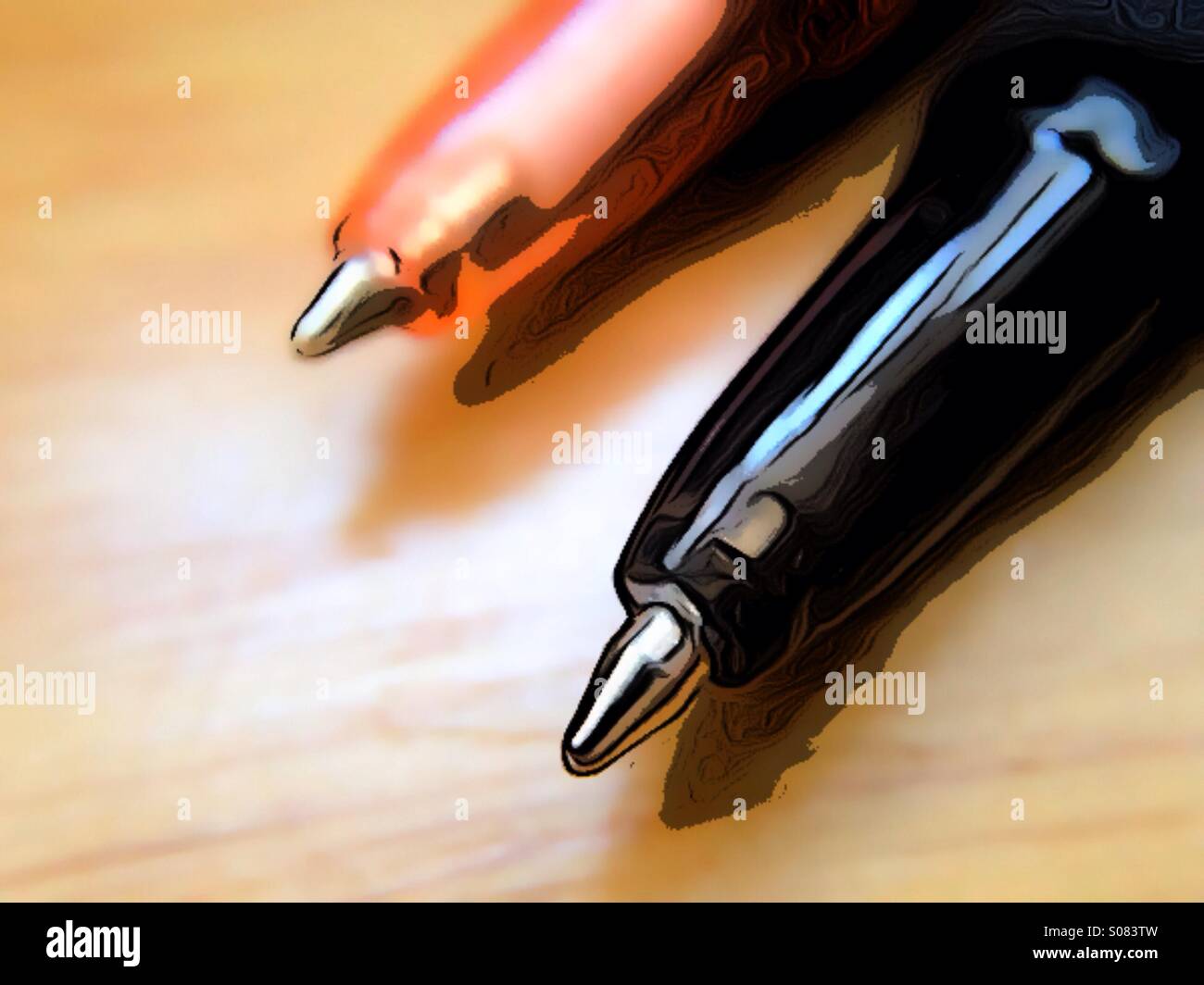 Creative effect on pen nibs - Smartphone Captured Stock Image