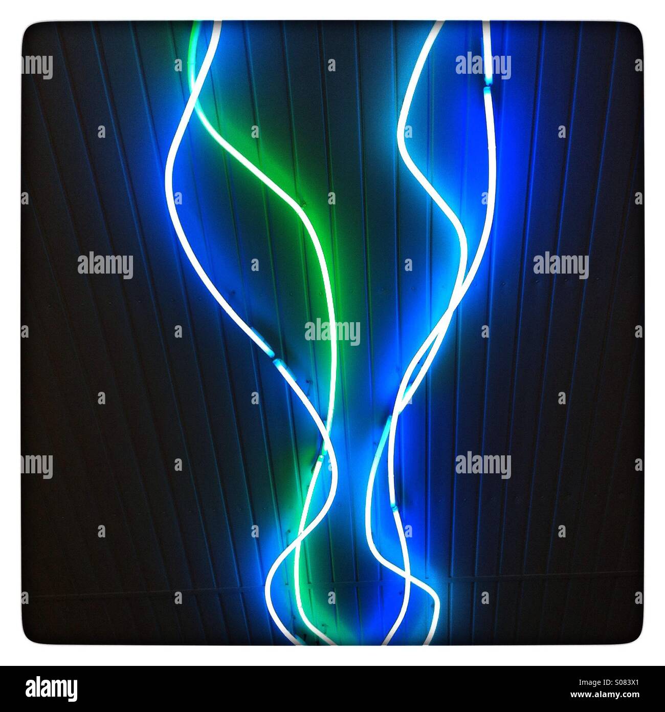 Neon strip lights - Smartphone Captured Stock Image