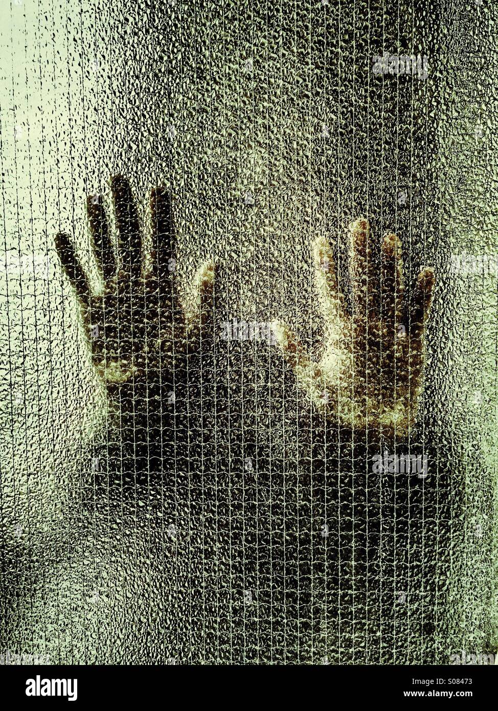 Man behind glass Stock Photo - Alamy