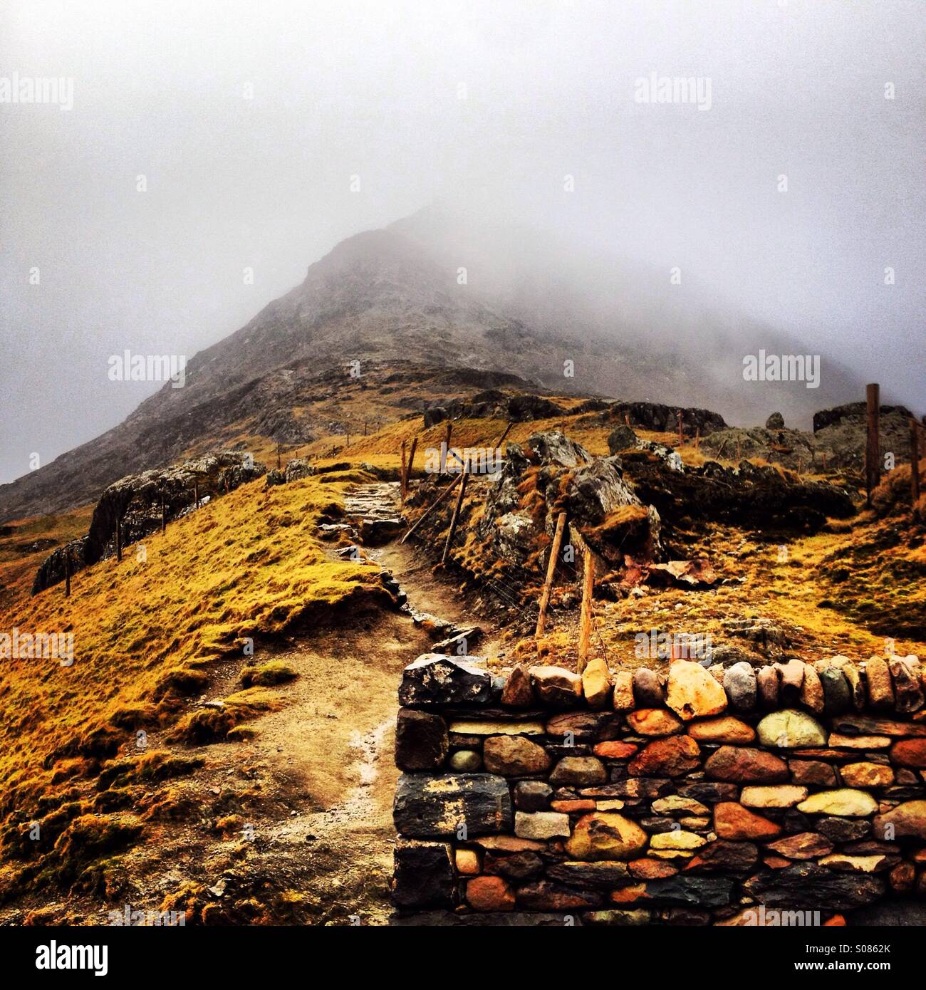 Pathway to , Crib Goch, Snowdonia, Wales - Smartphone Captured Stock Image