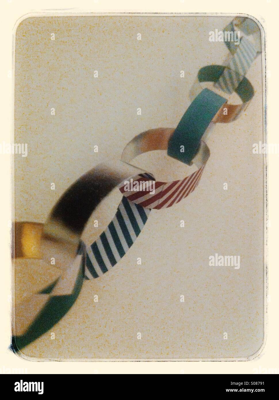 Paper chain Christmas decoration - Smartphone Captured Stock Image