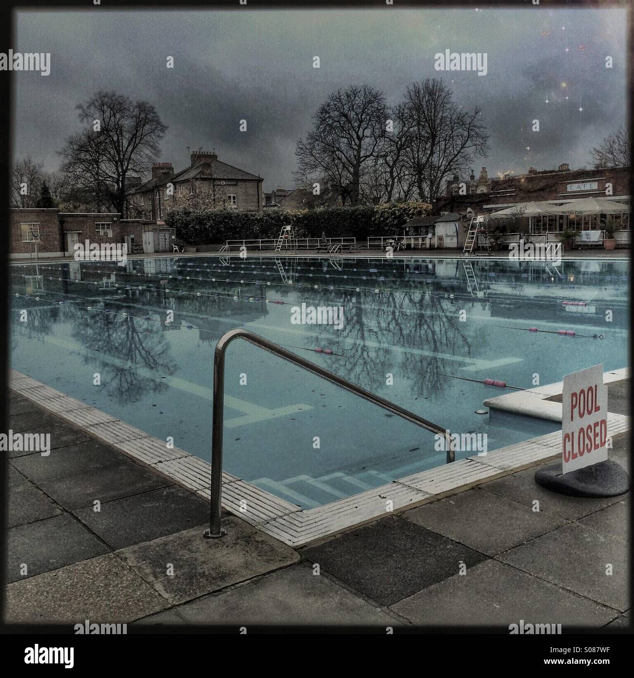 Brockwell Lido on a winter day Stock Photo