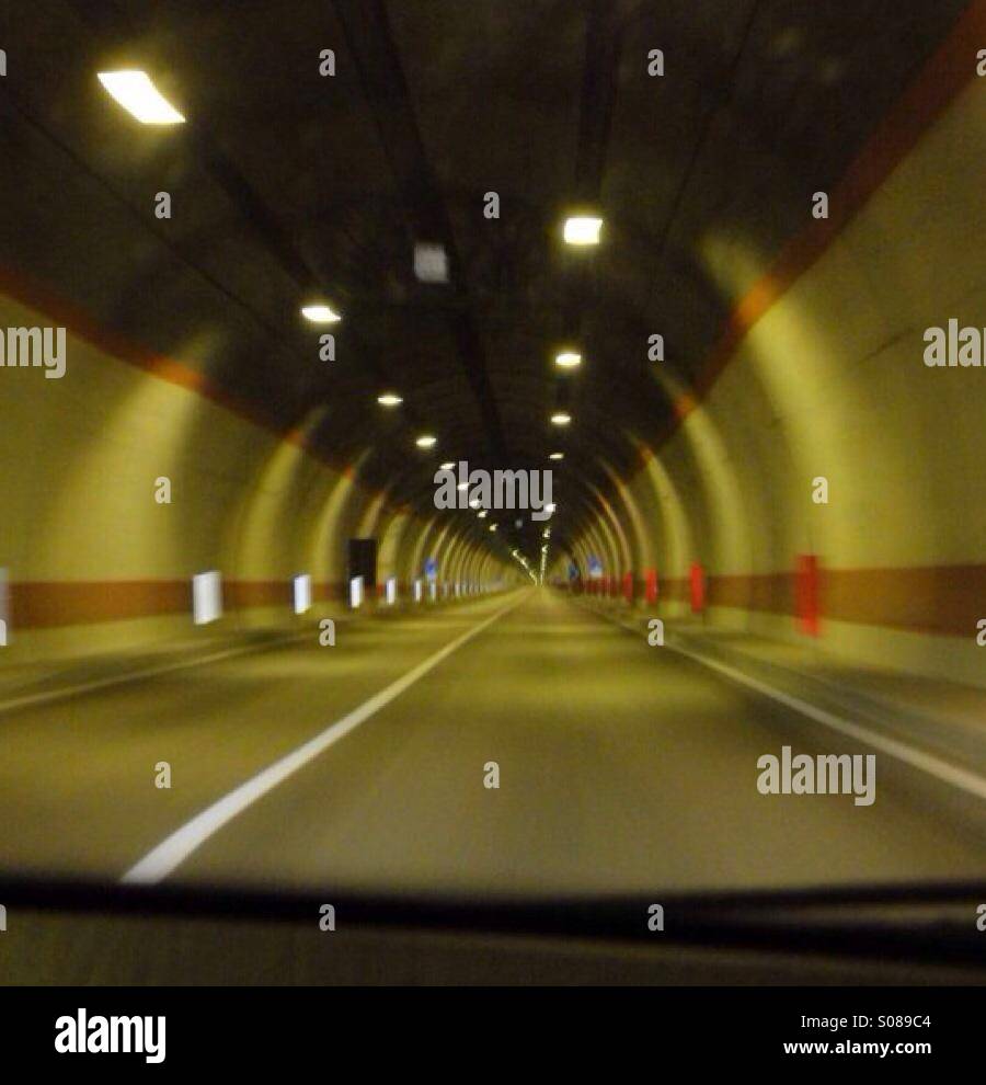 The longest tunnel I have ever been in and it's empty! Stock Photo Alamy