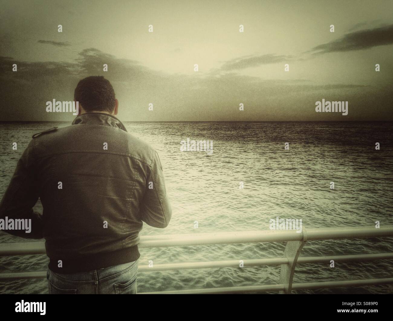 Man by the sea - Smartphone Captured Stock Image