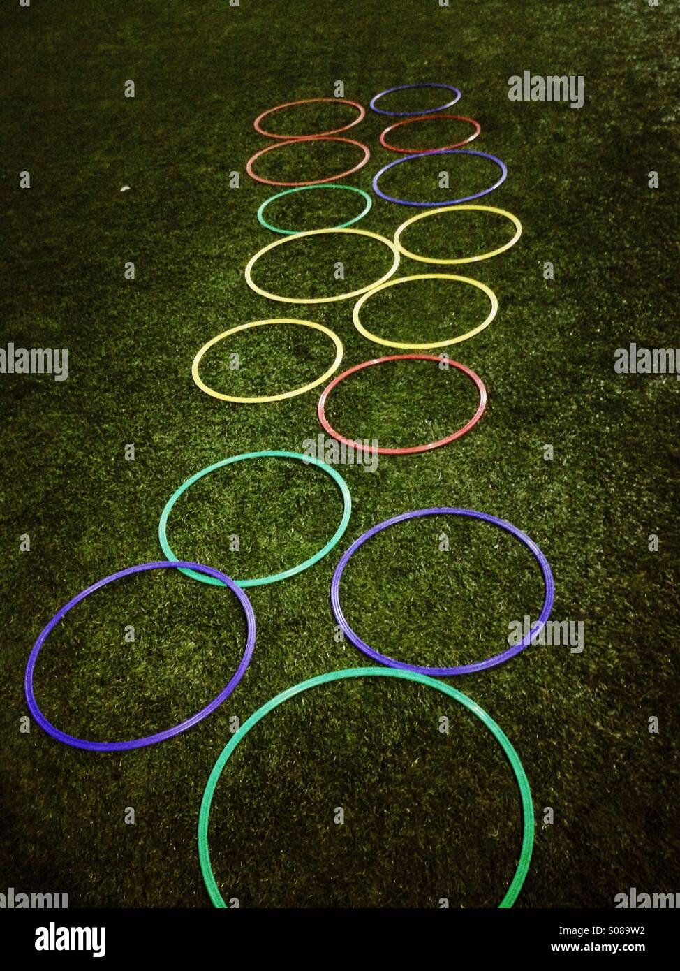 Colored circles on the playground - Smartphone Captured Stock Image