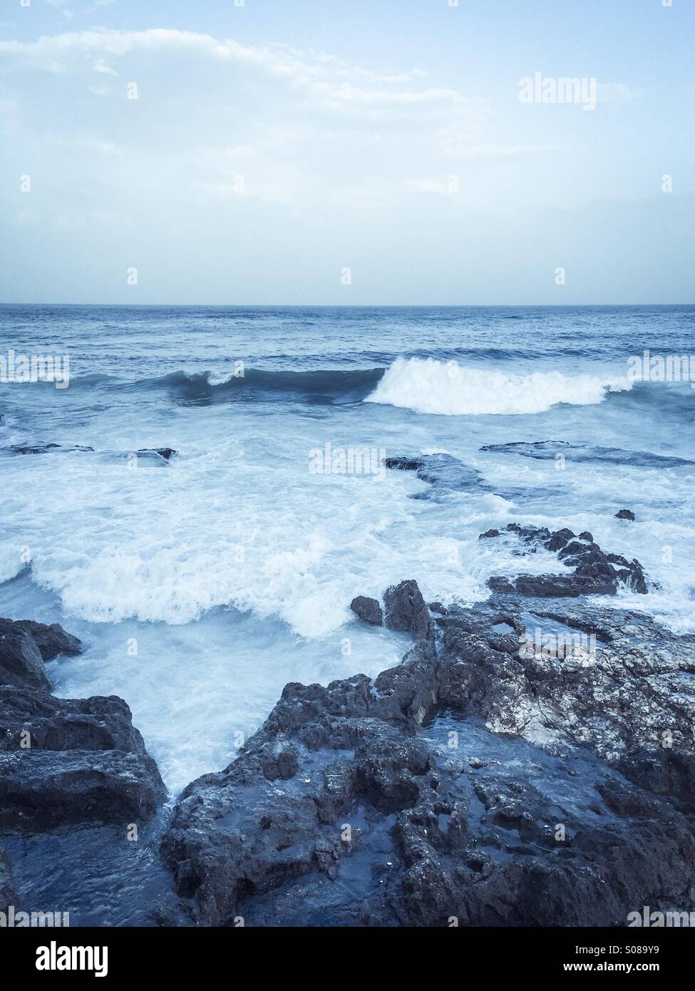 Early winter morning by the Mediterranean Sea - Smartphone Captured Stock Image