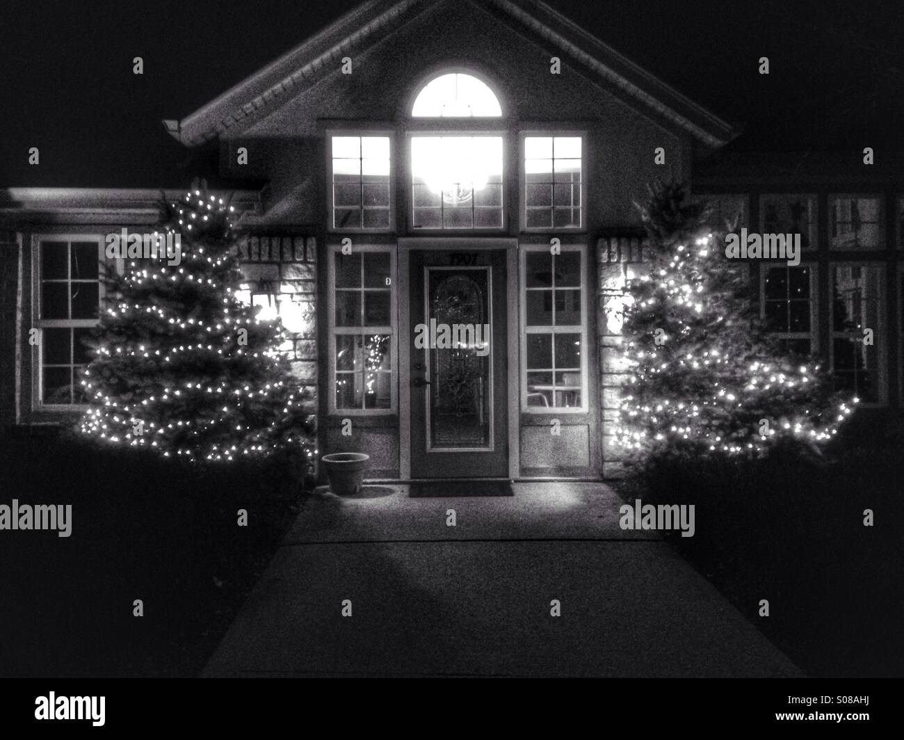 A warm holiday welcome. - Smartphone Captured Stock Image