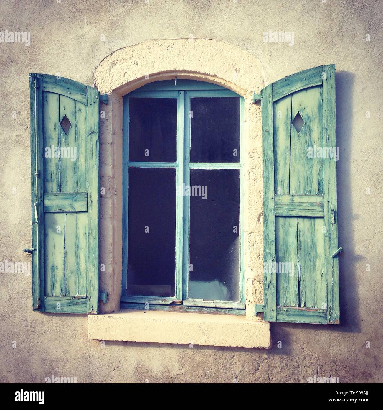 Window with open shutters Stock Photo Alamy