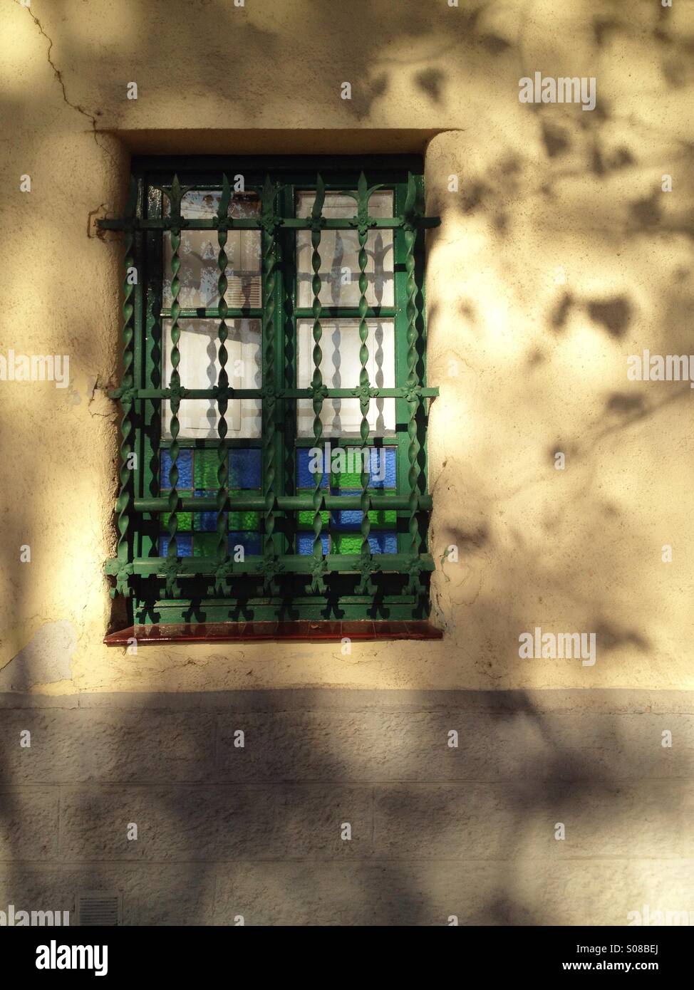 Old Spanish style barred window Stock Photo Alamy