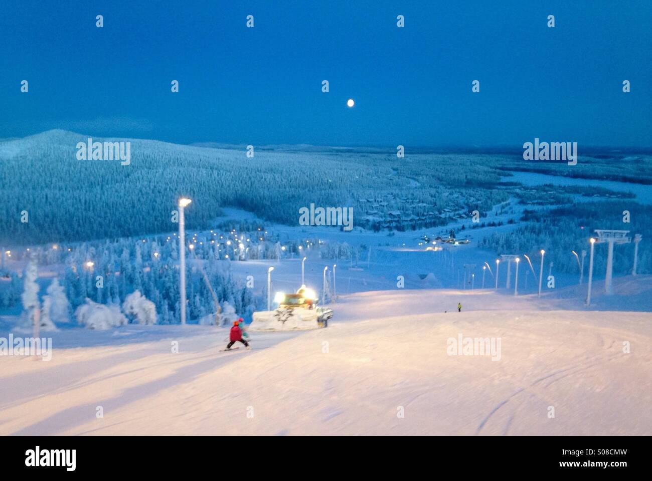 Ski slopes at Ruka, Finland Stock Photo