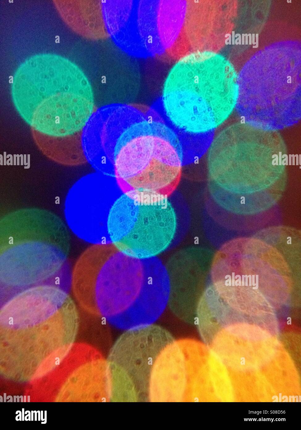 Blur of Christmas tree lights - Smartphone Captured Stock Image