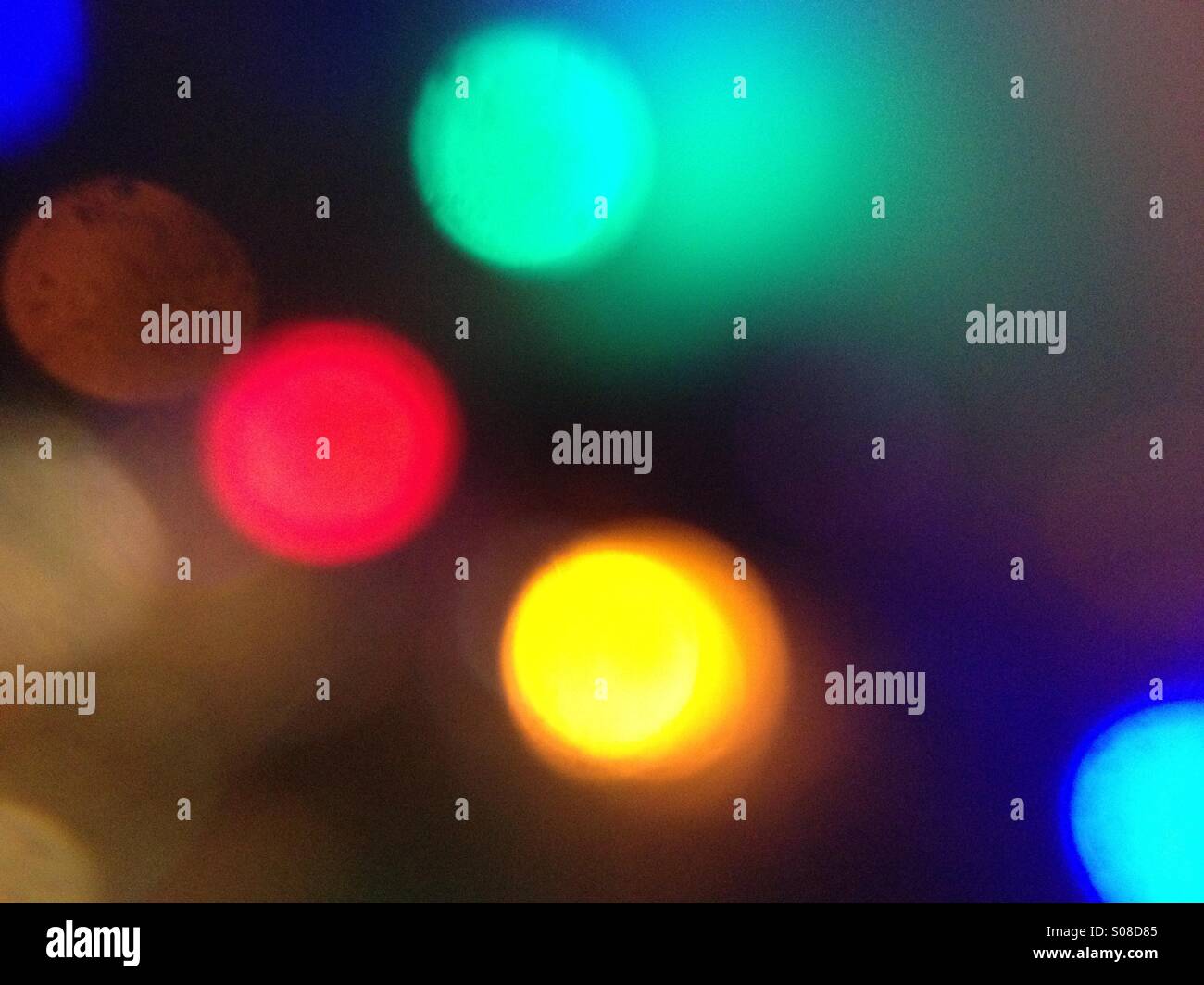 Christmas tree lights - Smartphone Captured Stock Image