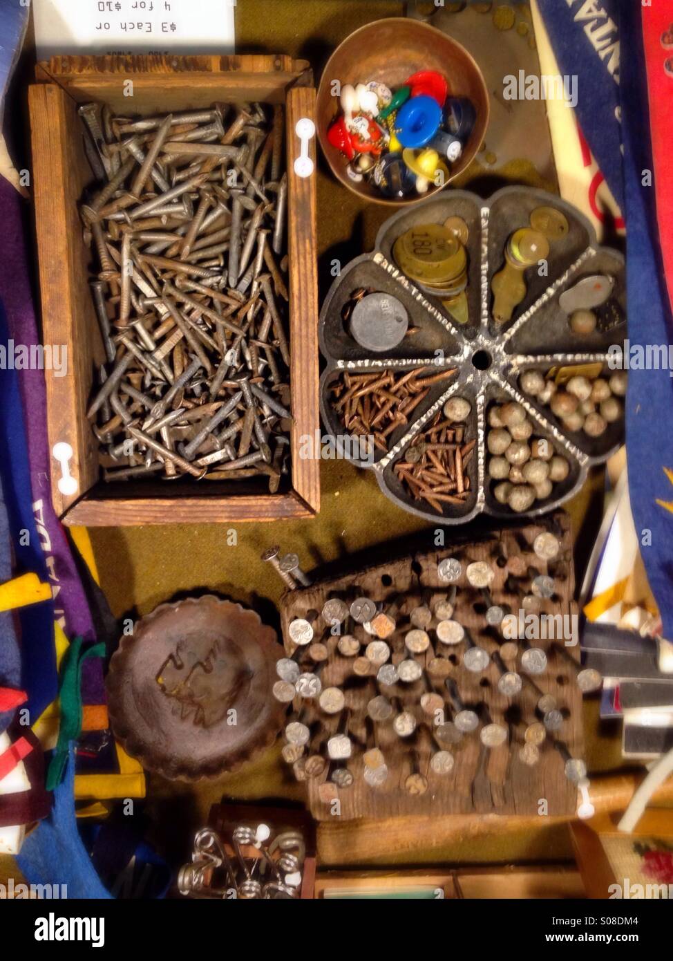 Items for sale at a flea market - Smartphone Captured Stock Image