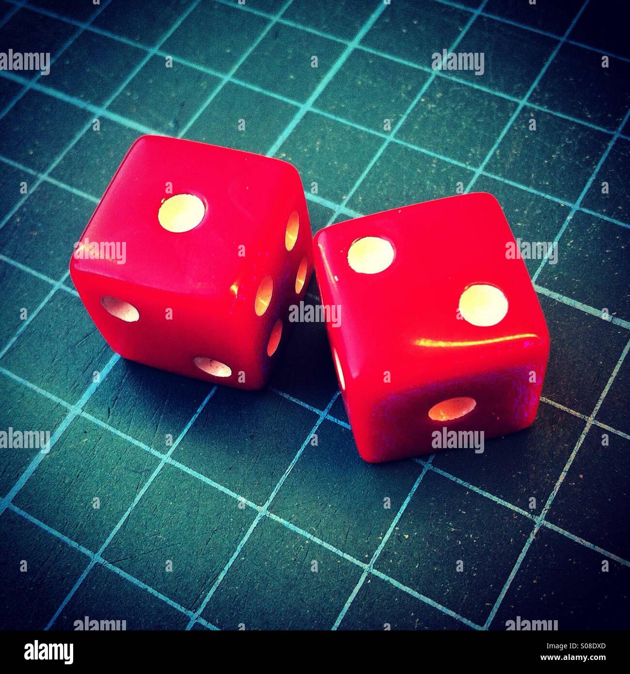 Scoring 3 at the dices at the casino - Smartphone Captured Stock Image